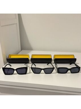 Fashion Sunglasses SET OF 3 in cases black